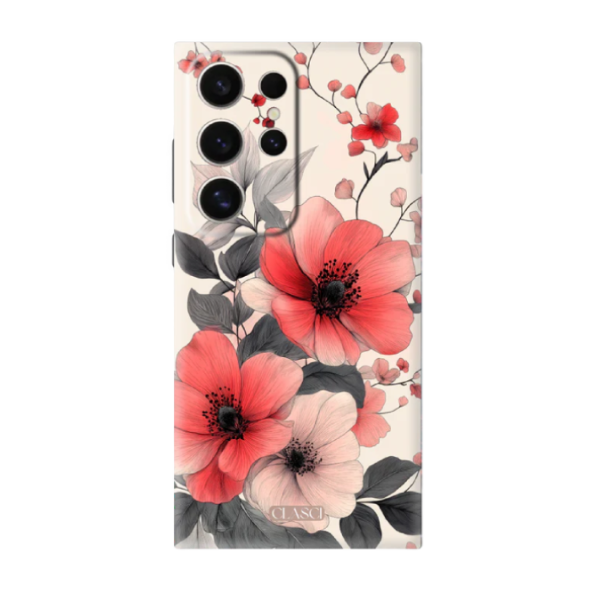 Red Poppy Floral Silicone Phone Case