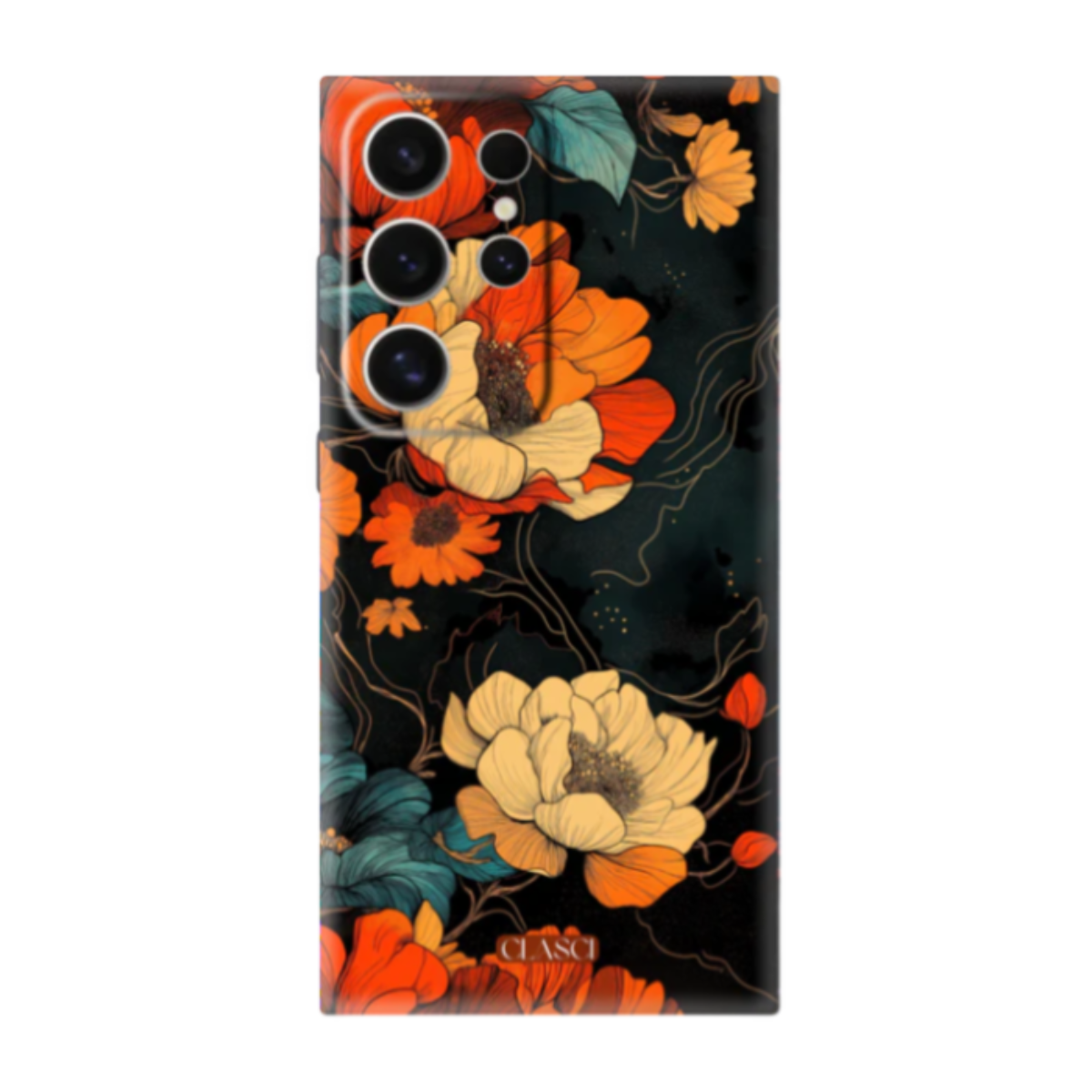 Night Bloom Floral Pattern Silicone Phone Case