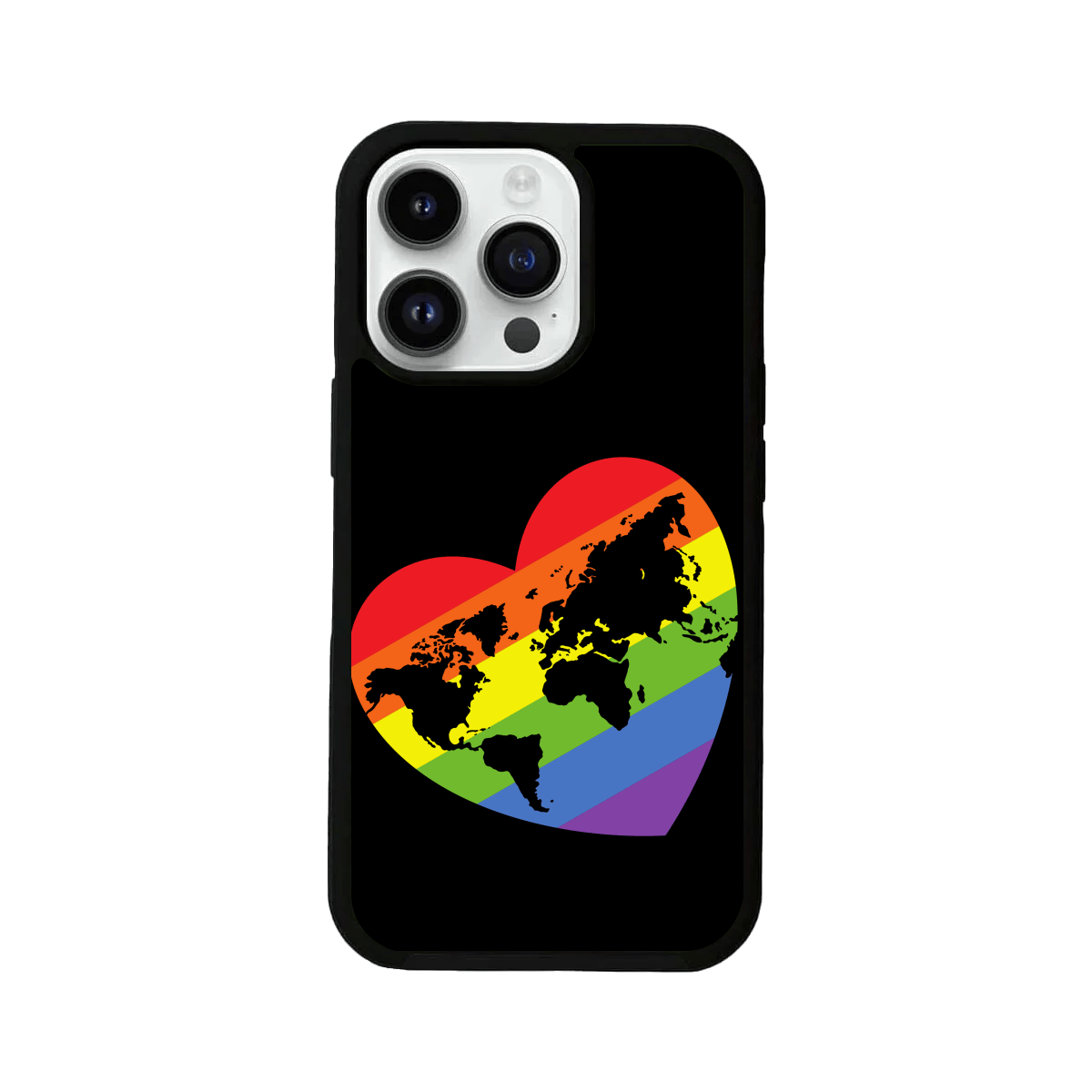 My Pride Heart World Map Glass Case