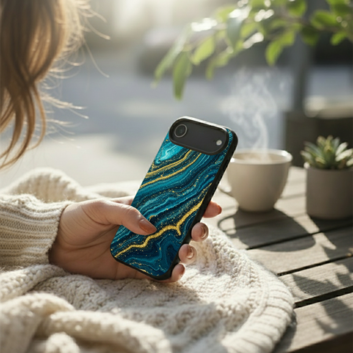 Jade Blue Marble iPhone Cover