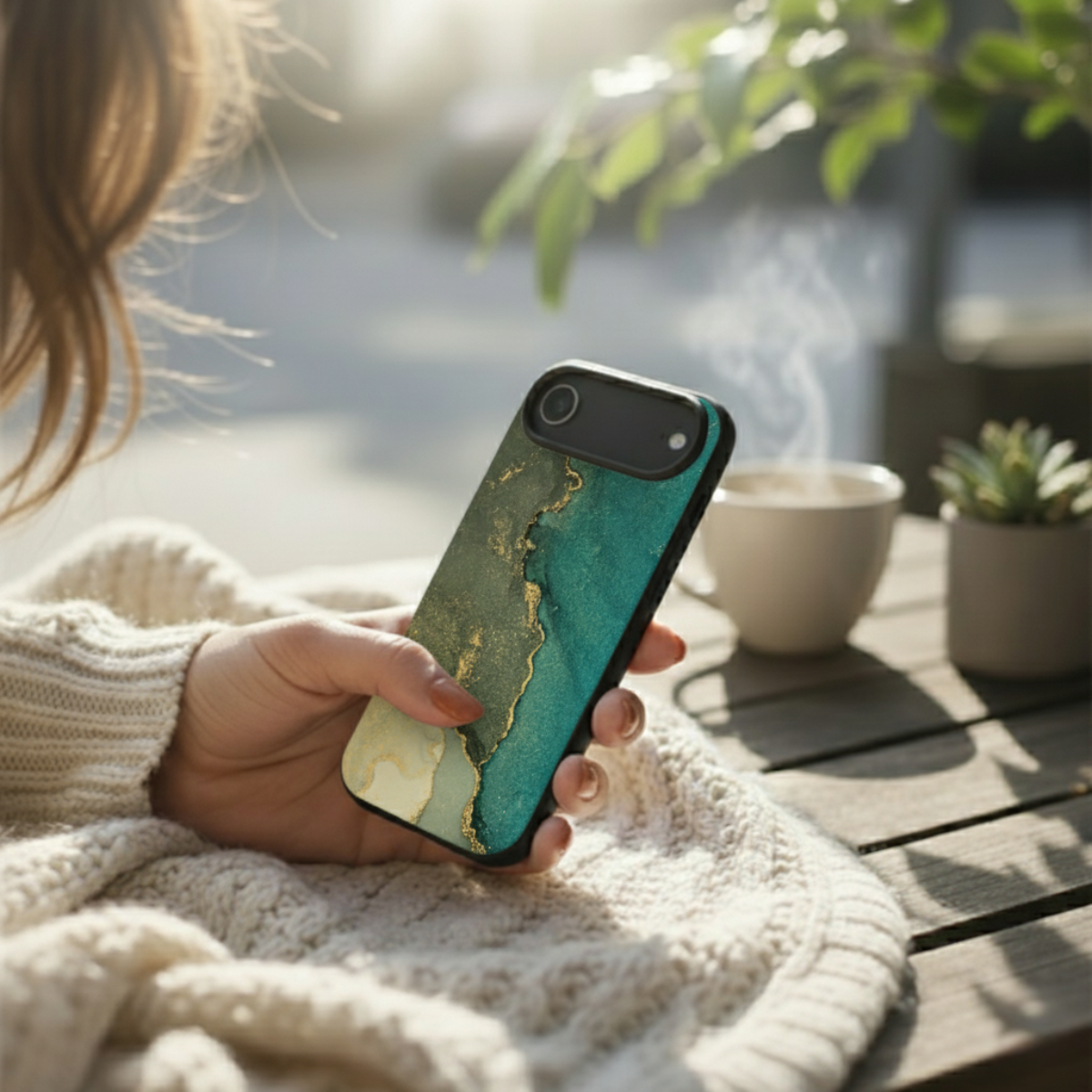 Gold Glitter Marble iPhone Cover