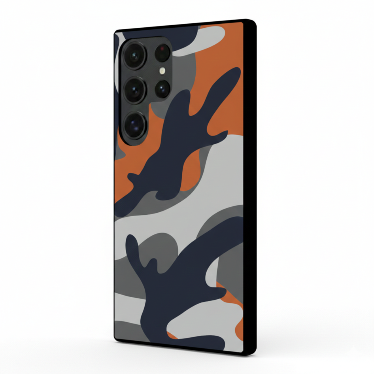 Grey & Orange Camo Samsung Phone Cover