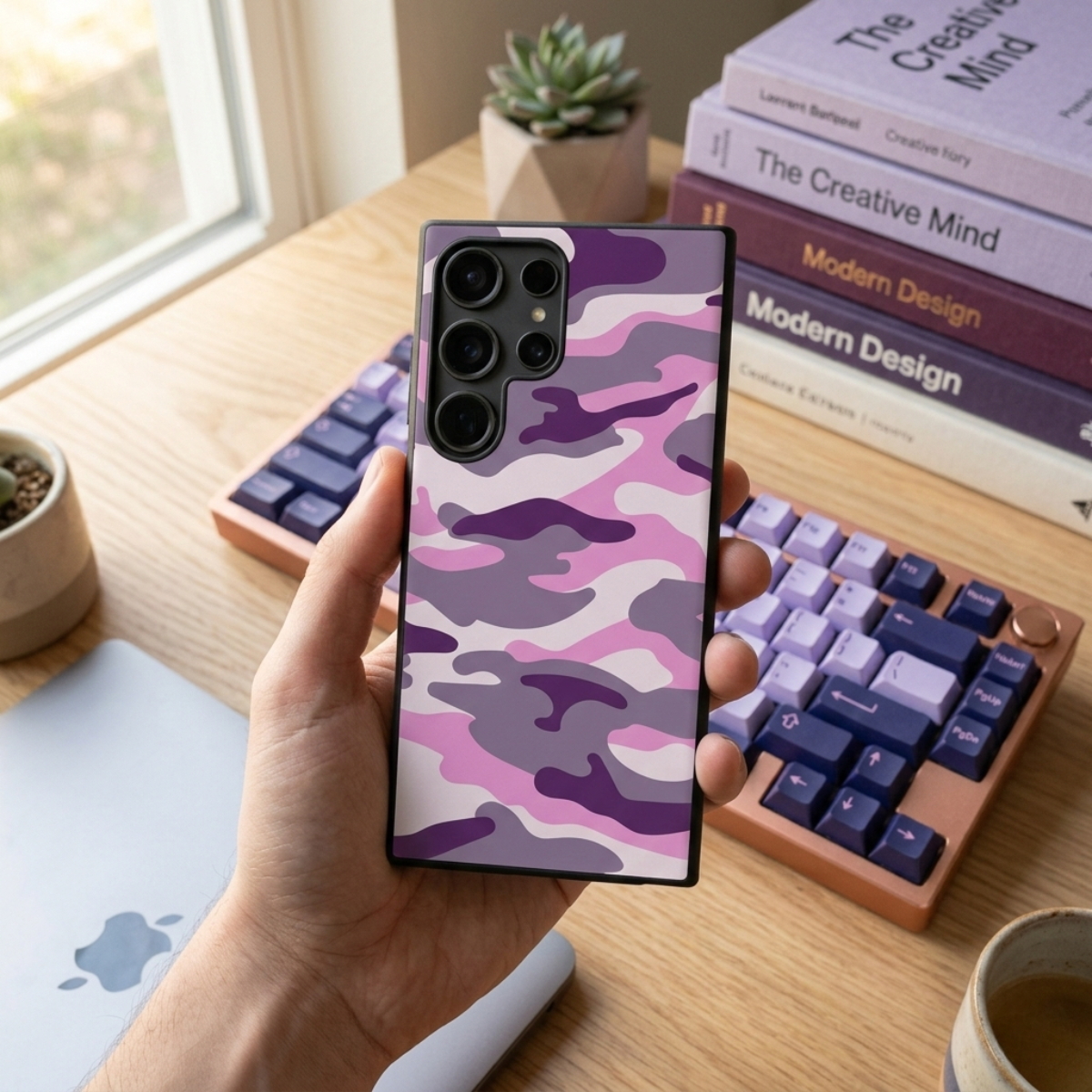 Purple Camouflage Samsung Phone Cover