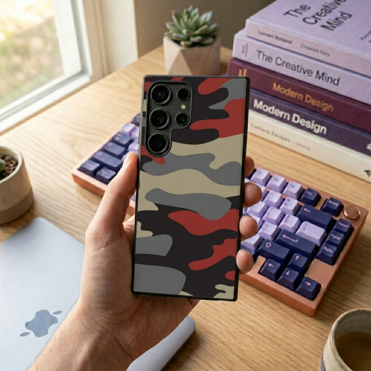 Red & Black Camo Samsung Phone Cover