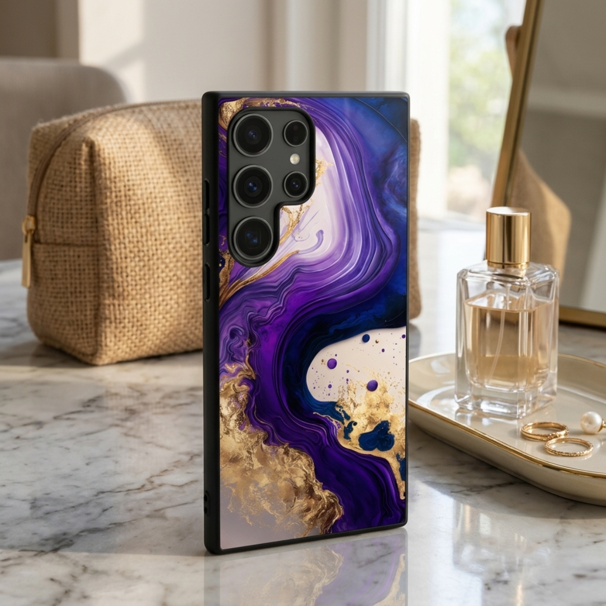 Purple Gold Marble Samsung Phone Cover