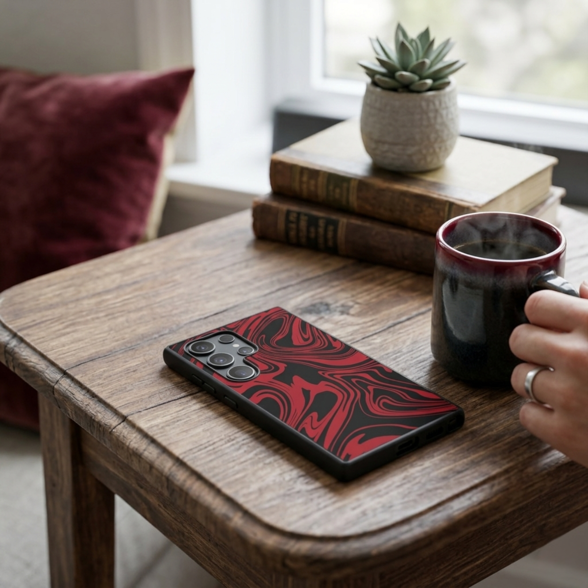 Red Marble Samsung Phone Cover