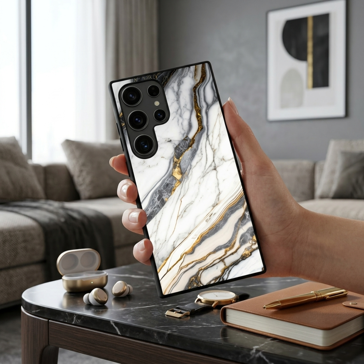 White Veins Samsung Phone Cover