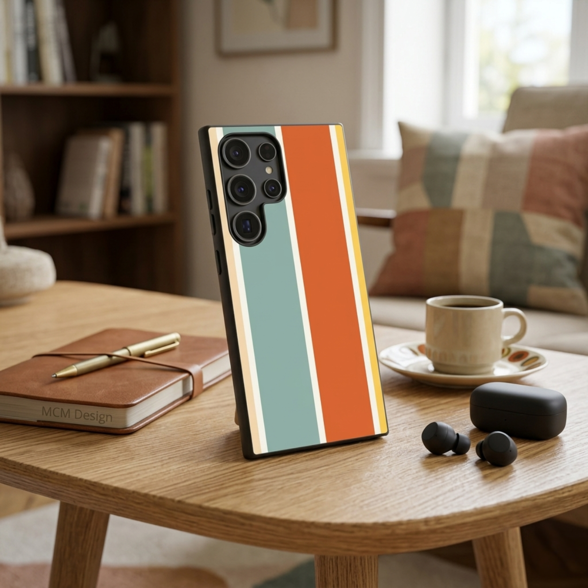 Blue & Orange Stripes Samsung Phone Cover
