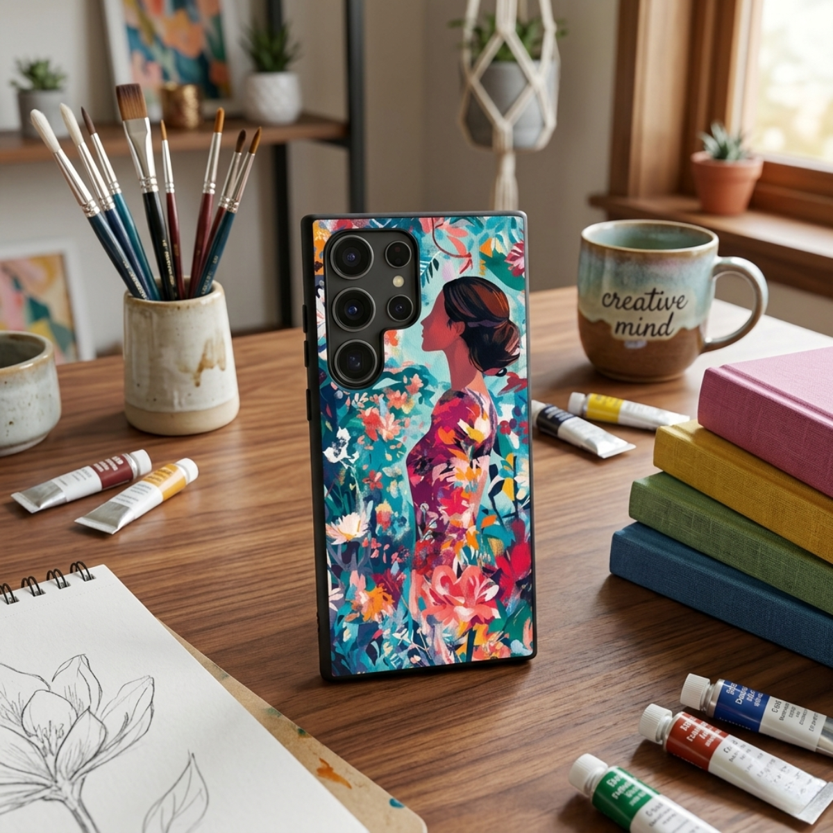 Floral Design Samsung Phone Cover