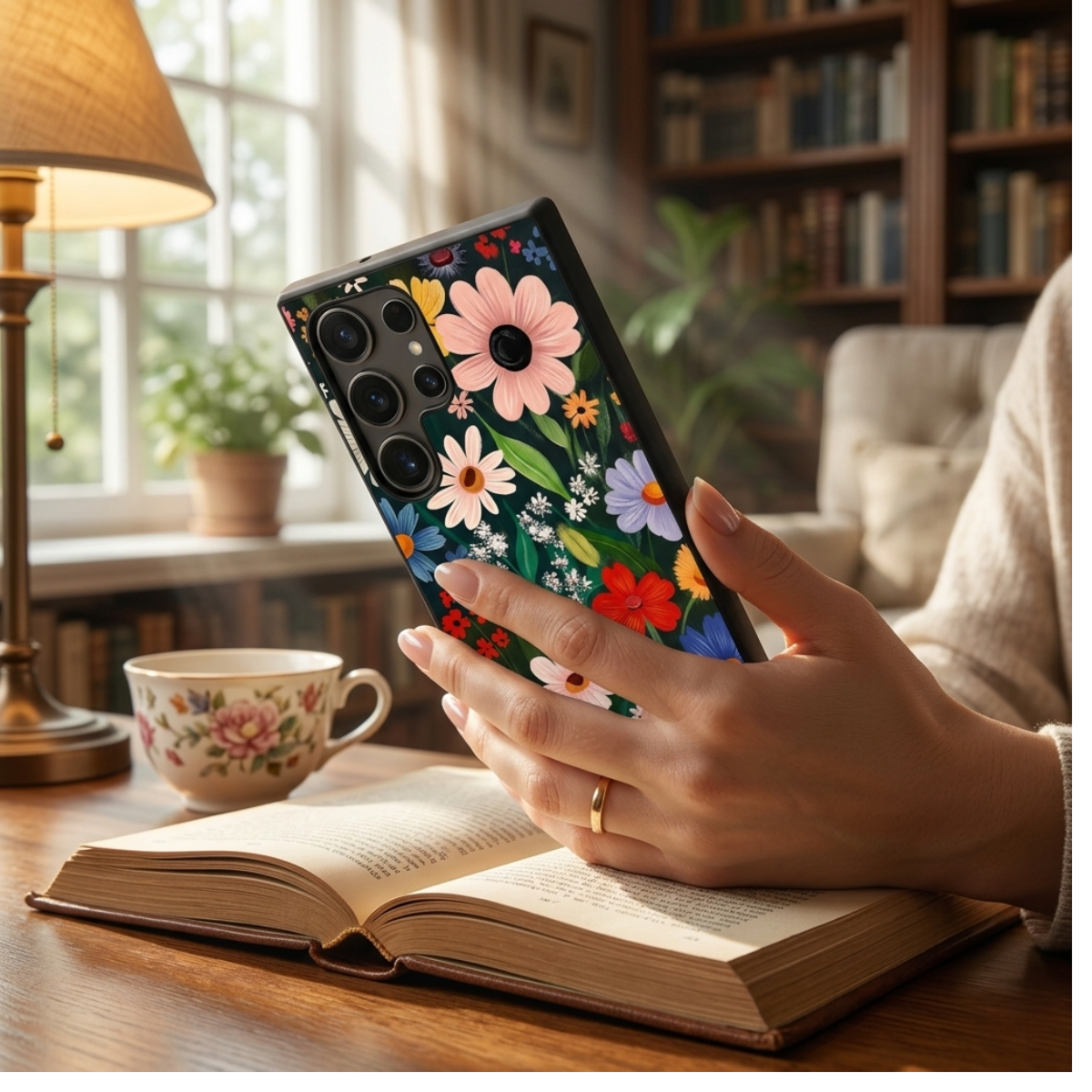 Colourful Floral Design Samsung Phone Cover