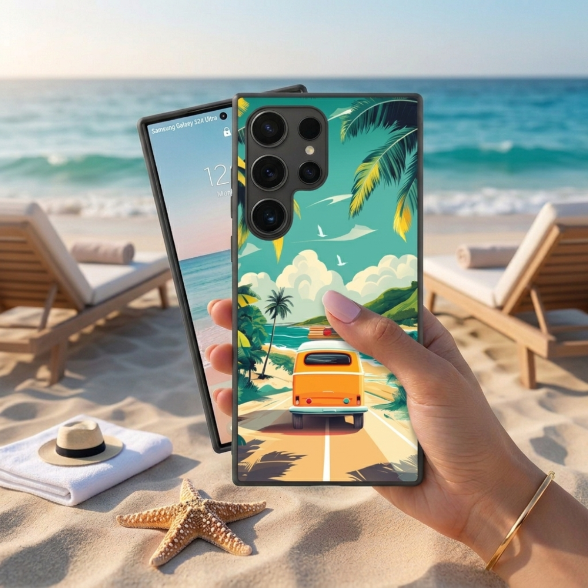 Retro Van in a Beach Samsung Phone Cover