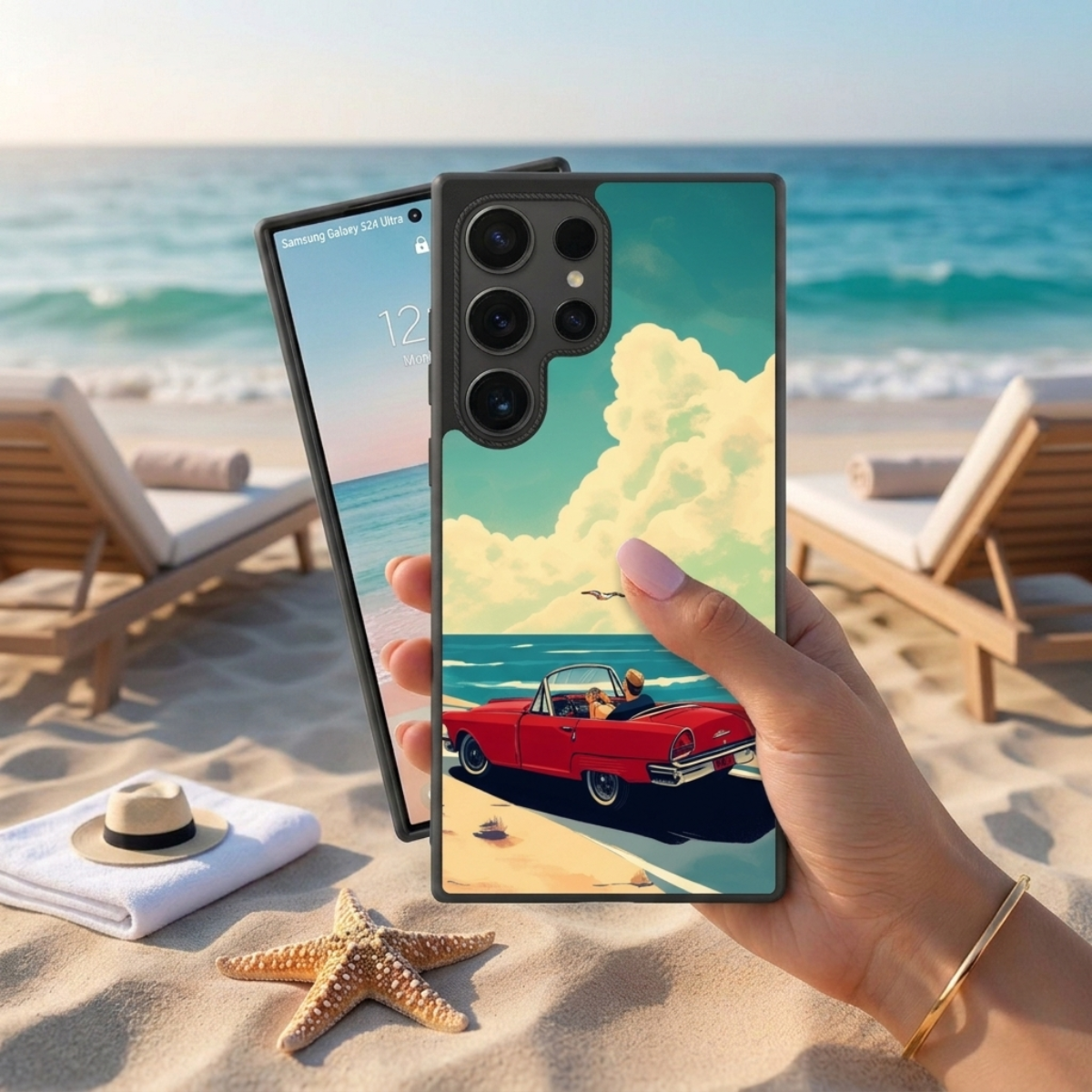 Retro Red Car Samsung Phone Cover
