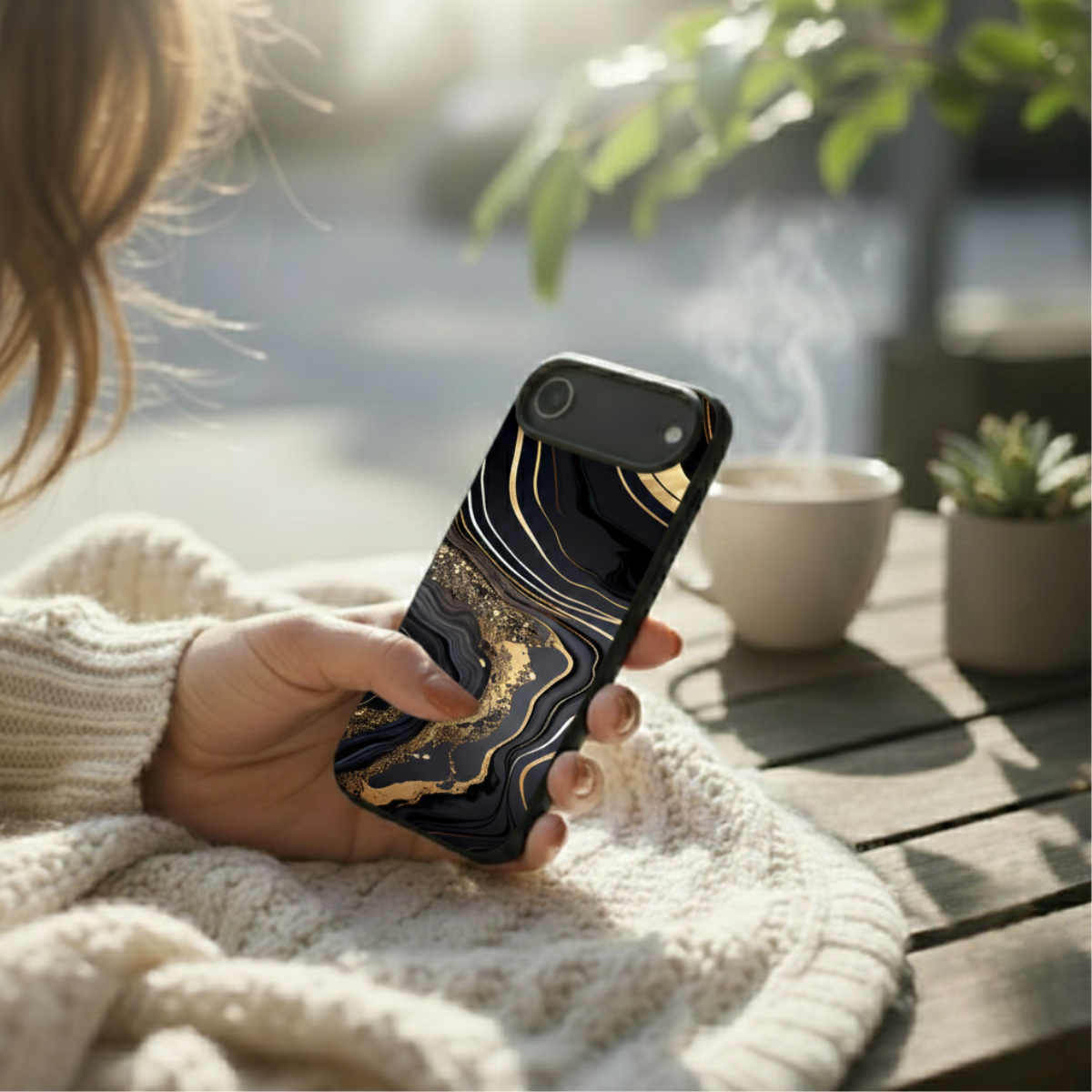 Black Marble iPhone Cover