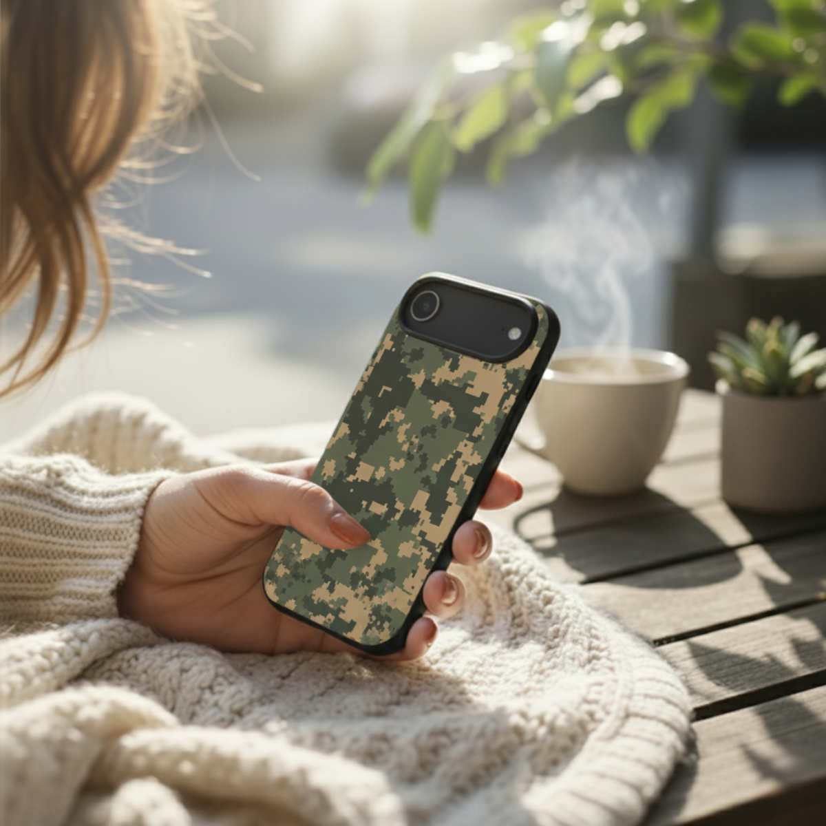 Green Camouflage iPhone Cover