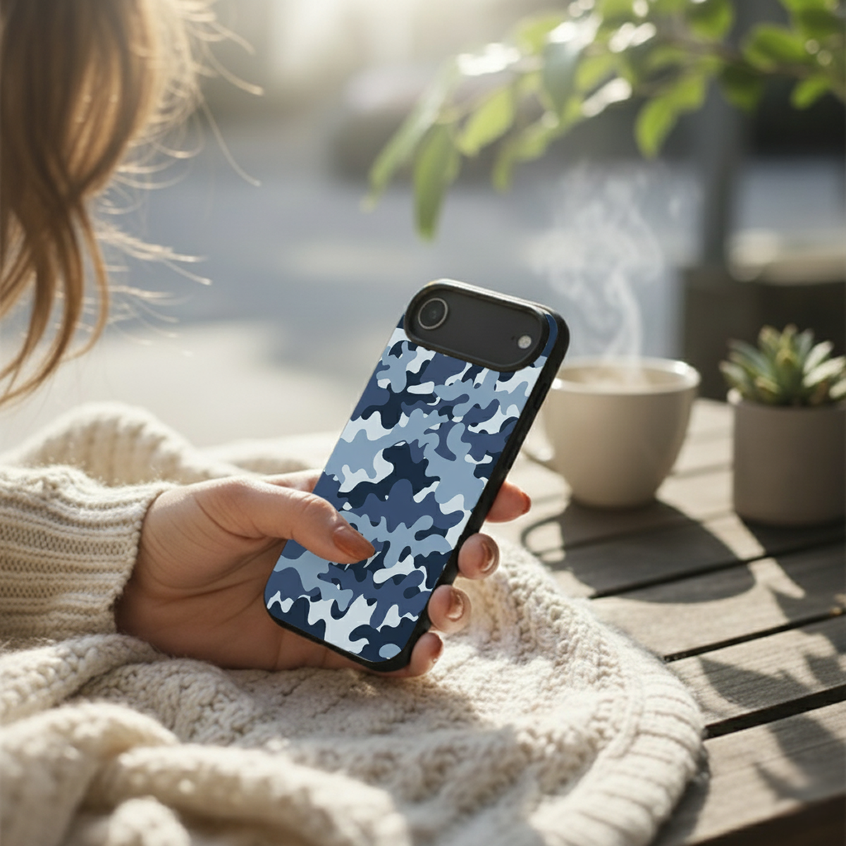 Navy Blue Camo iPhone Cover