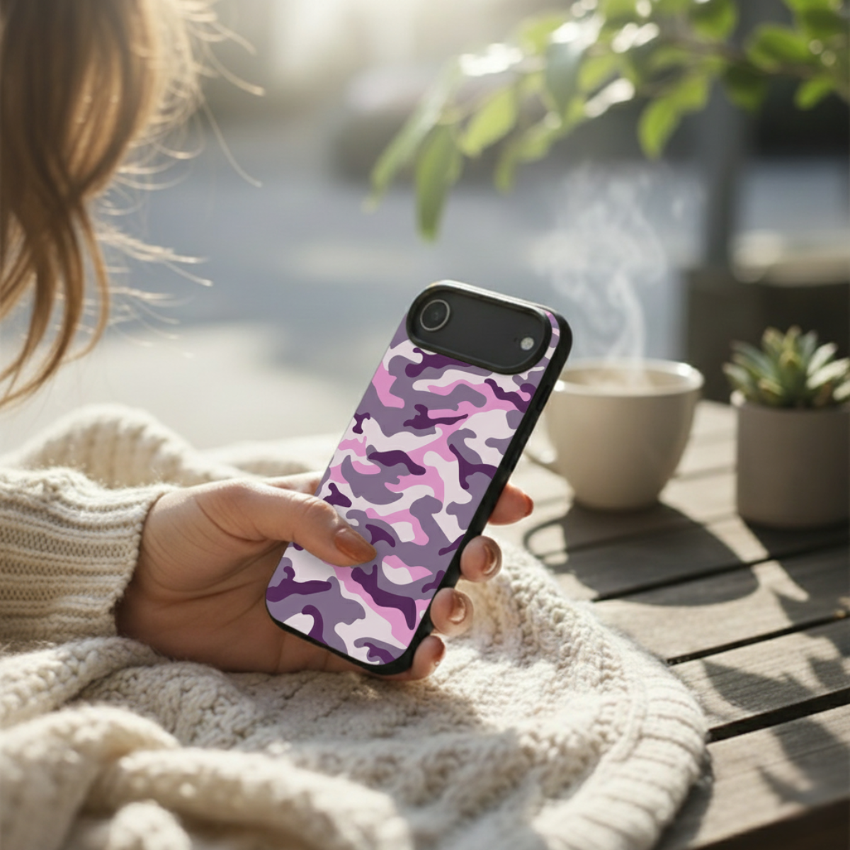 Purple Camouflage iPhone Cover
