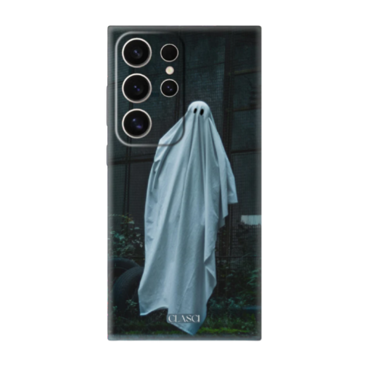White Skeleghost Phone Cover, Slim and Lightweight
