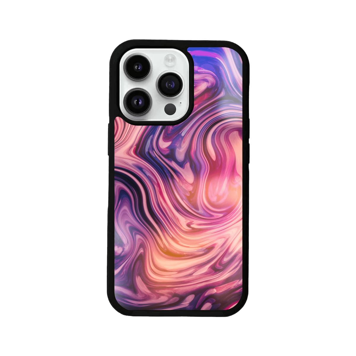 Abstract Marble Magenta Color Design Glass Case
