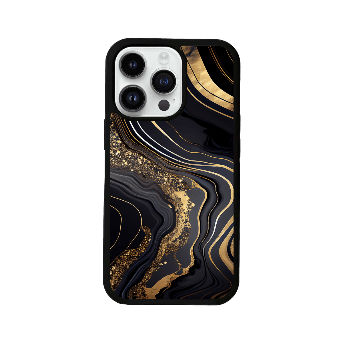 Gold And Black Marble Design Mobile Case