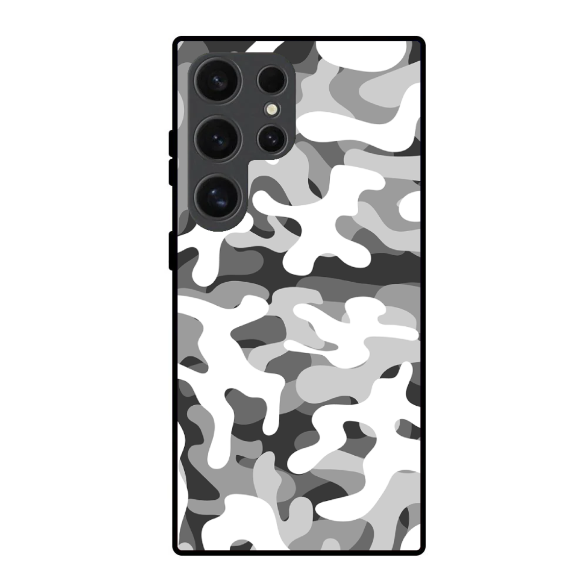 White & Grey Camo Phone Cover, Slim and Lightweight