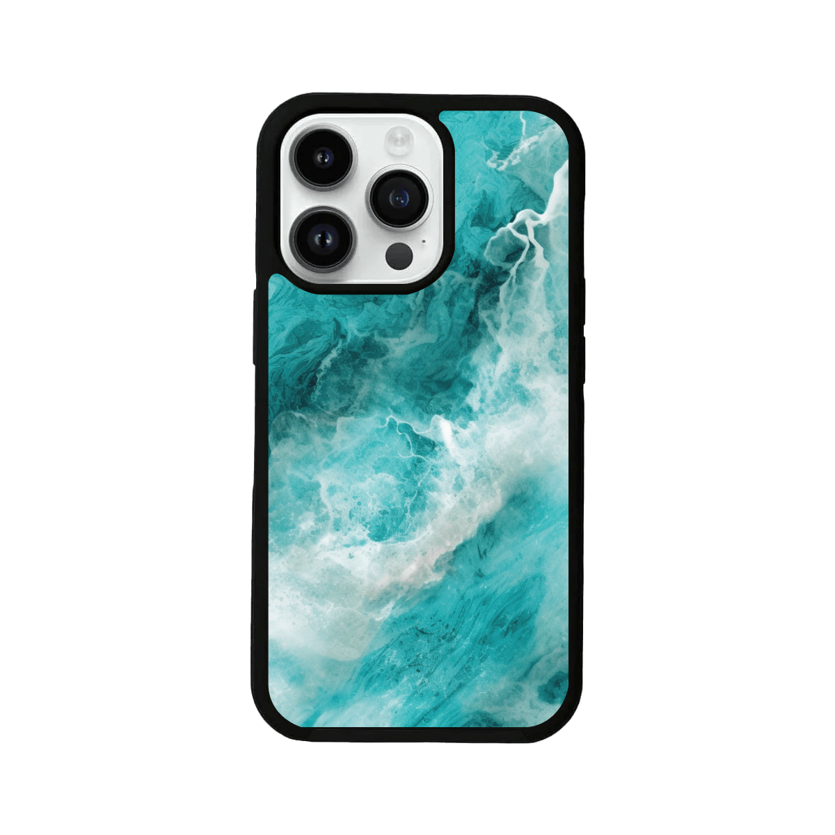 Wave in the Ocean Marble Texture Glass Case