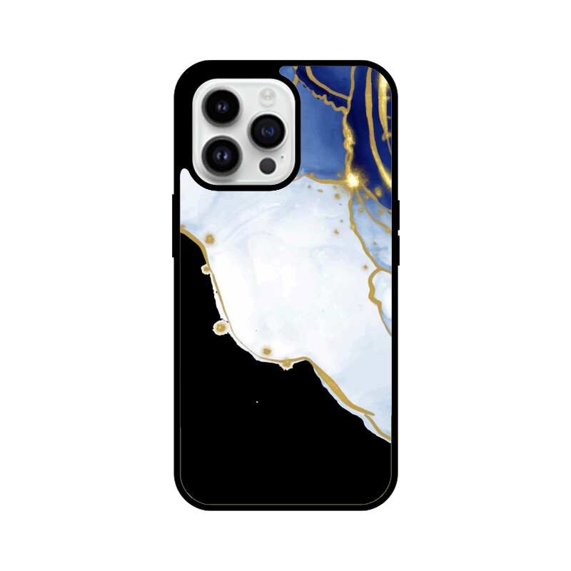 Blue And Yellow Swirl Pattern Marble iPhone Cover